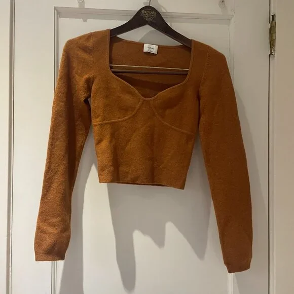 Wilfred Greer Sweater Brown cropped in Tan Small cashmere wool - Picture 3 of 8